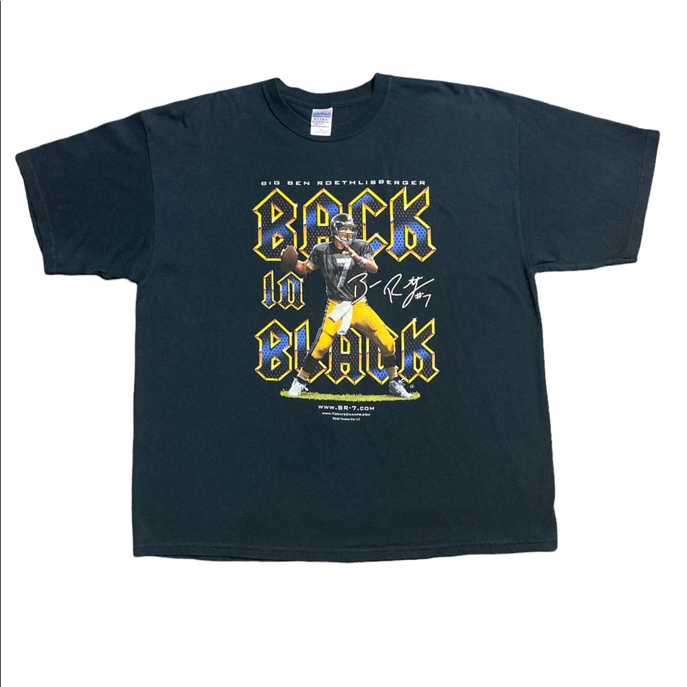 Y2K Back In Black Ben Rothlisberger 2x t Shirt